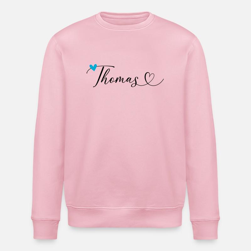 Thomas Name Vorname Kalligrafieherz - Stanley/Stella Unisex Bio-Sweatshirt ROLLER - Hellrosa