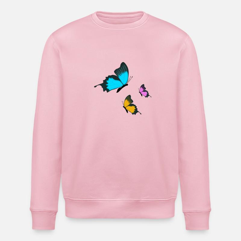 papillons - Sweat bio ROLLER Stanley/Stella Unisexe - rose pâle