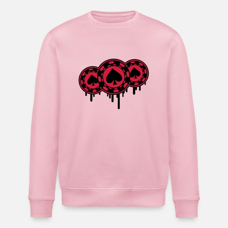 poker_chips_gr2 - Stanley/Stella Unisex Bio-Sweatshirt ROLLER - Hellrosa