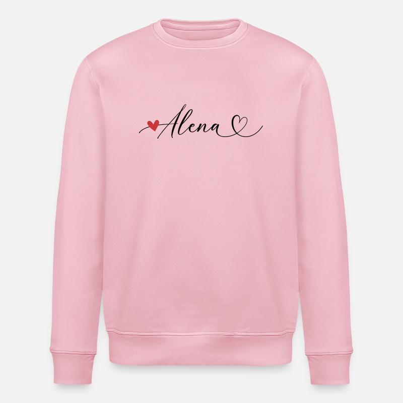 Alena Nom Prénom Calligraphie coeur - Sweat bio ROLLER Stanley/Stella Unisexe - rose pâle
