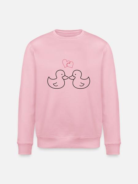 enten_verliebt - Stanley/Stella ROLLER Unisex Organic Sweatshirt - cotton pink