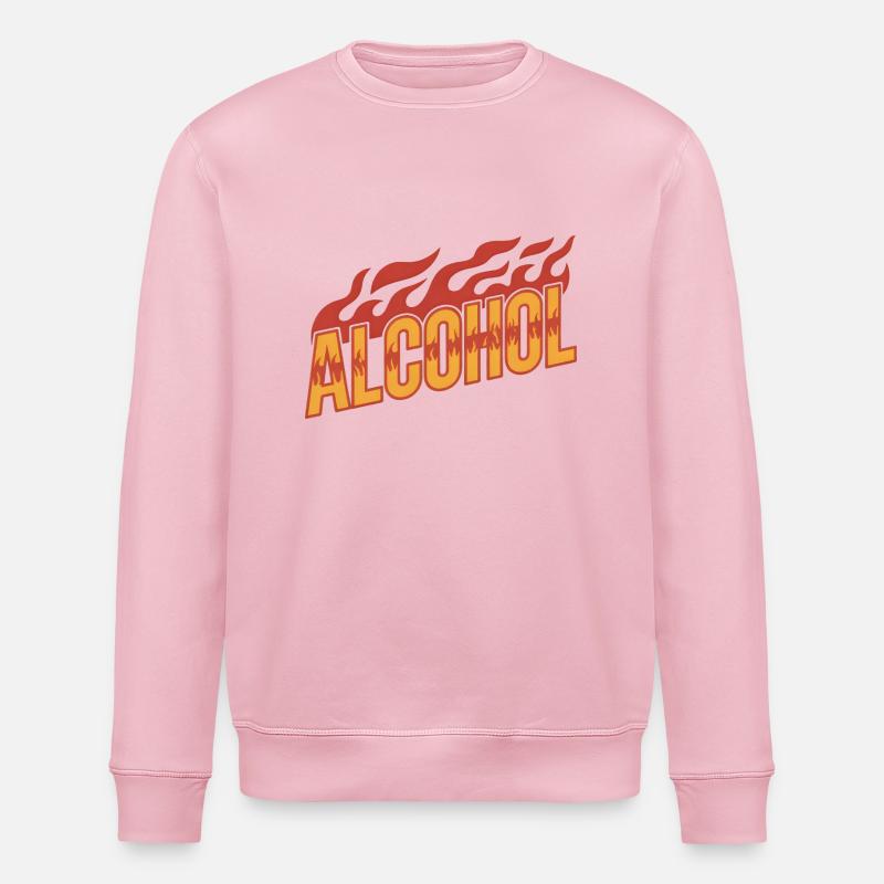 Alcohol - Cool Drinking Logo - Stanley/Stella ROLLER Unisex Organic Sweatshirt - cotton pink