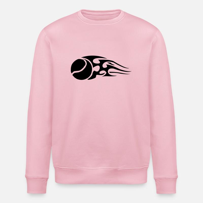 tennisball_flames_black - Stanley/Stella Unisex Bio-Sweatshirt ROLLER - Hellrosa