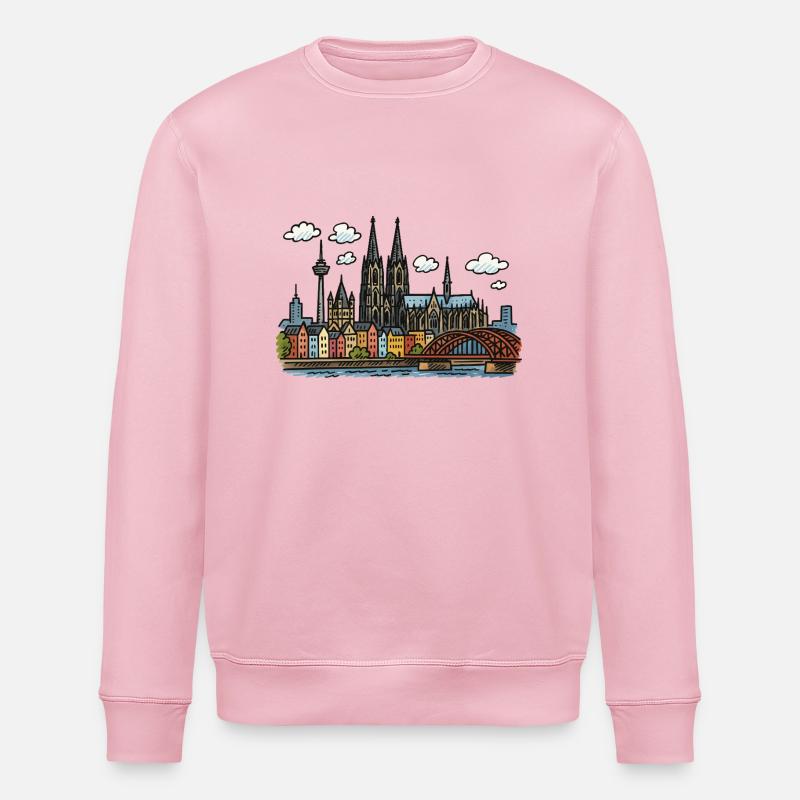 koeln skyline - Stanley/Stella Unisex Bio-Sweatshirt ROLLER - Hellrosa