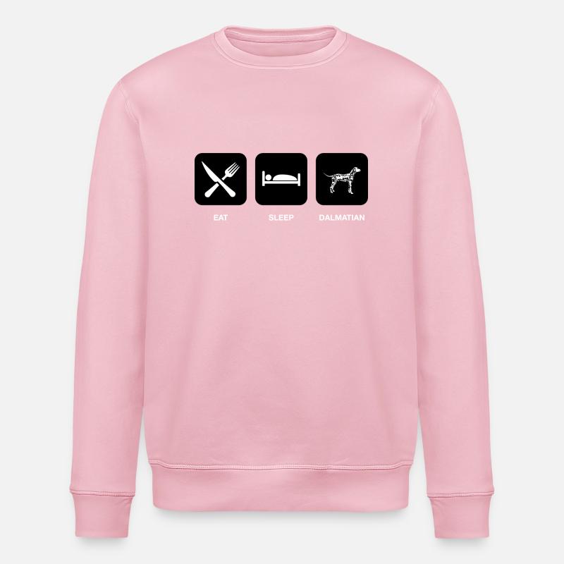 Eat, Sleep & dalmatinischen - Stanley/Stella Unisex Bio-Sweatshirt ROLLER - Hellrosa