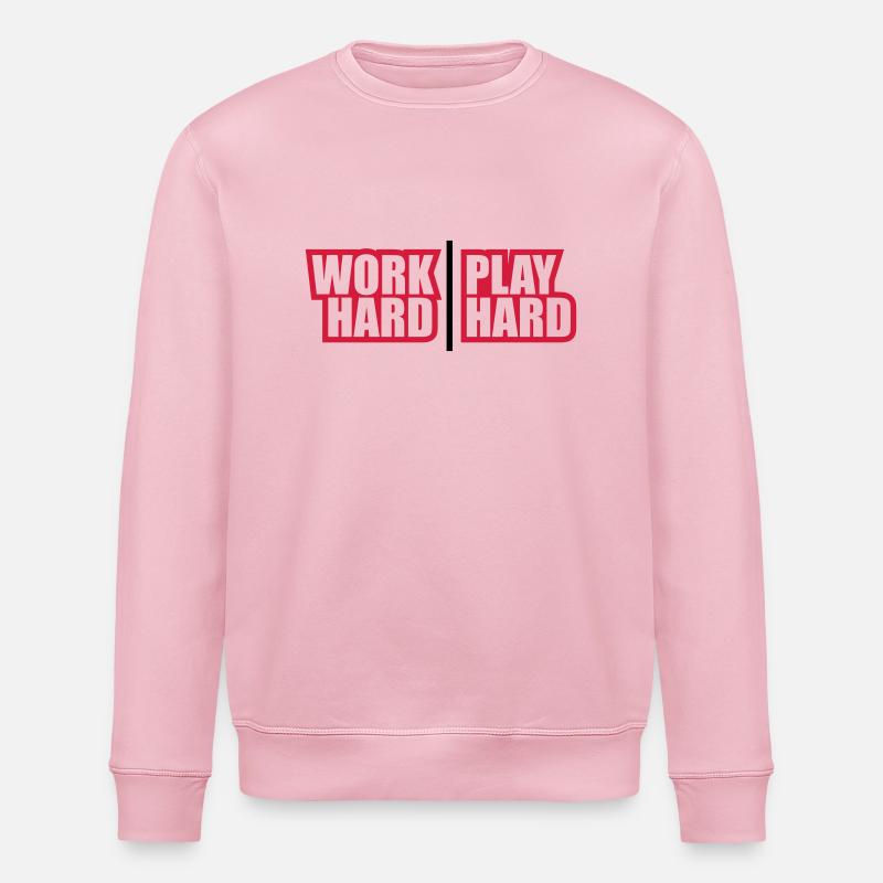 work_hard_play_hard_rp2 - Stanley/Stella ROLLER Unisex Organic Sweatshirt - cotton pink