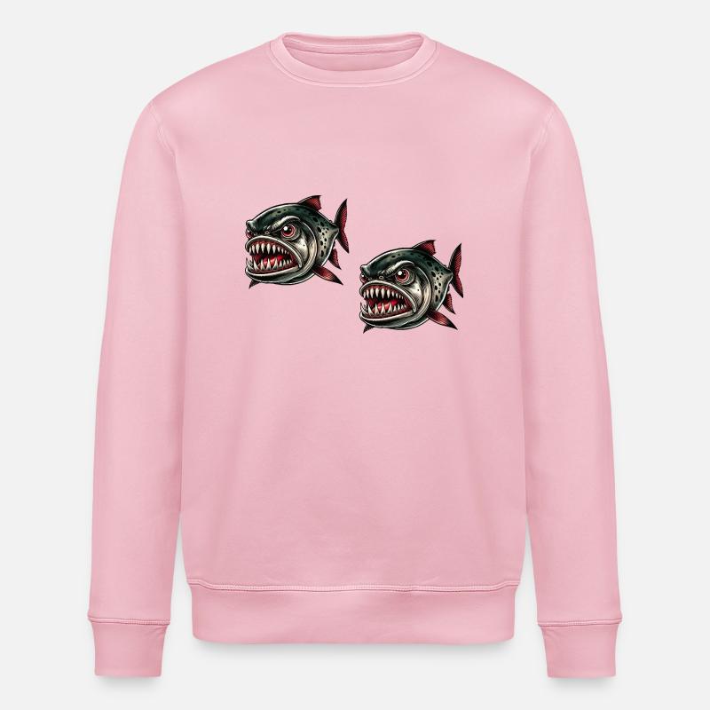 Piranha Comic 2 - Stanley/Stella ROLLER Unisex Organic Sweatshirt - cotton pink