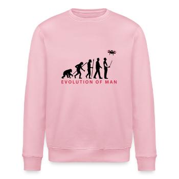 Evolution Modellflieger Drohne 4 Propeller - Stanley/Stella Unisex Bio-Sweatshirt ROLLER - Hellrosa - Vorne - Nik (191cm)