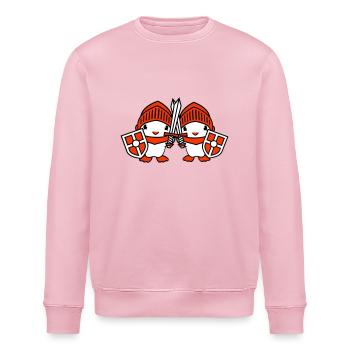 2 Enten Ritter Rüstung Schwert Schild Helm Kämpfer - Stanley/Stella Unisex Bio-Sweatshirt ROLLER - Hellrosa - Vorne - Nik (191cm)