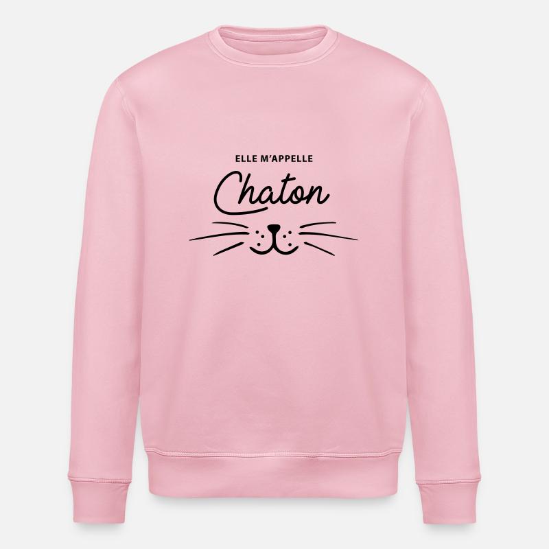 Elle m'appelle chaton - Sweat bio ROLLER Stanley/Stella Unisexe - rose pâle