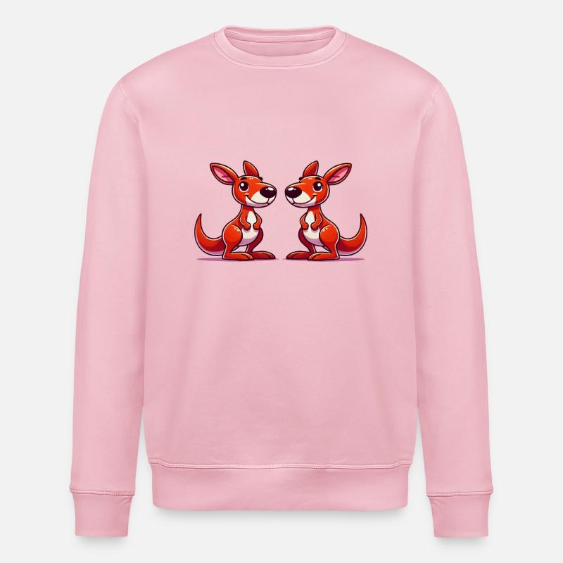 Kängurus Comic - Stanley/Stella Unisex Bio-Sweatshirt ROLLER - Hellrosa