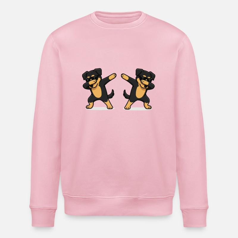 hund comic dabbing 2 - Stanley/Stella Unisex Bio-Sweatshirt ROLLER - Hellrosa