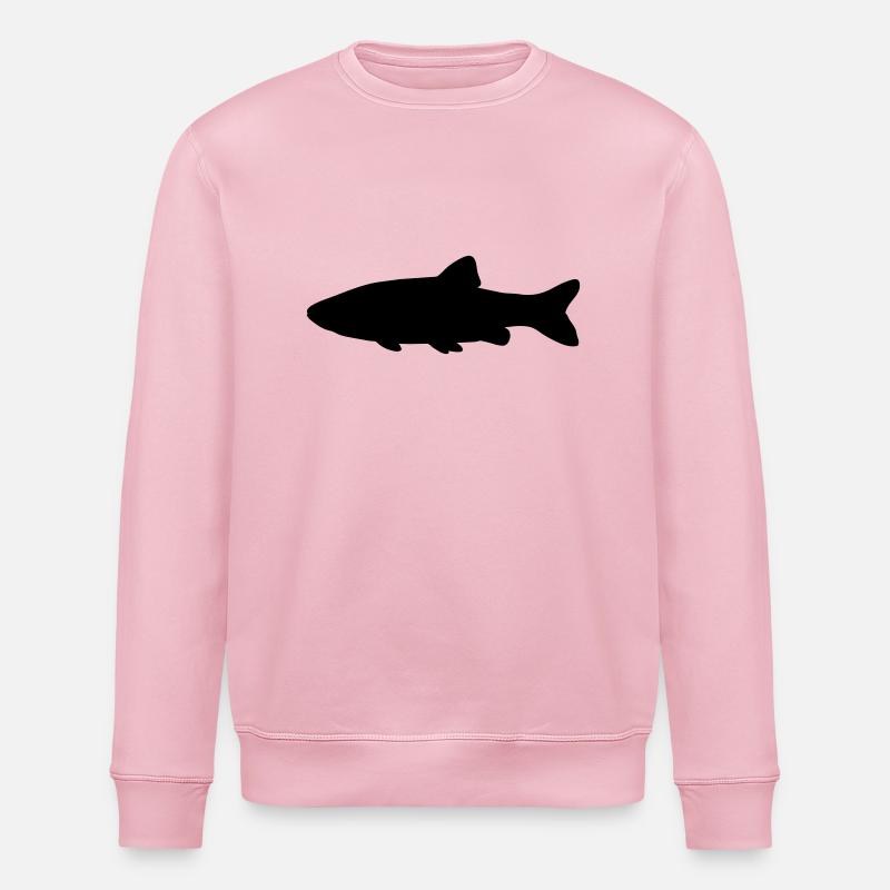 Fish silhouette chub - Stanley/Stella ROLLER Unisex Organic Sweatshirt - cotton pink