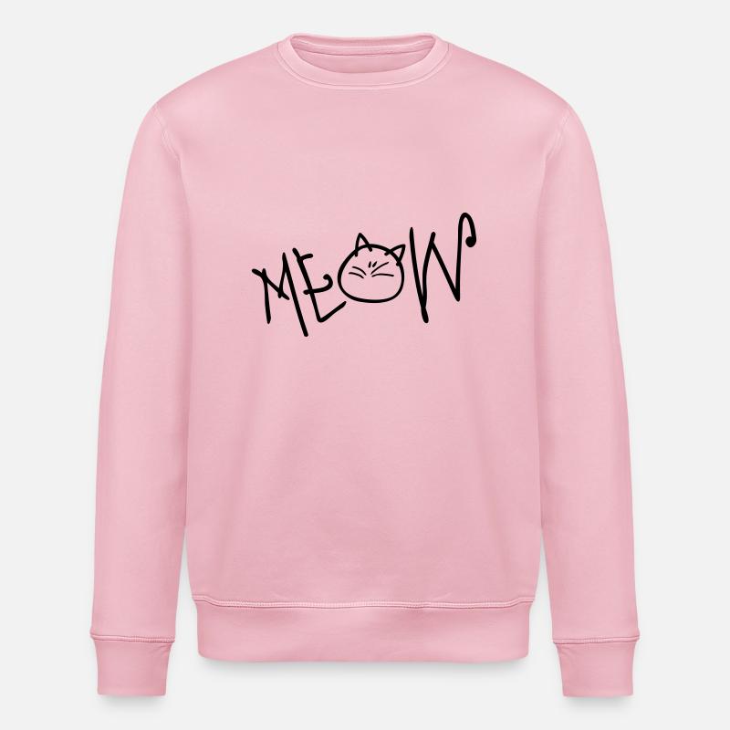 MEOW text cat - Stanley/Stella ROLLER Unisex Organic Sweatshirt - cotton pink