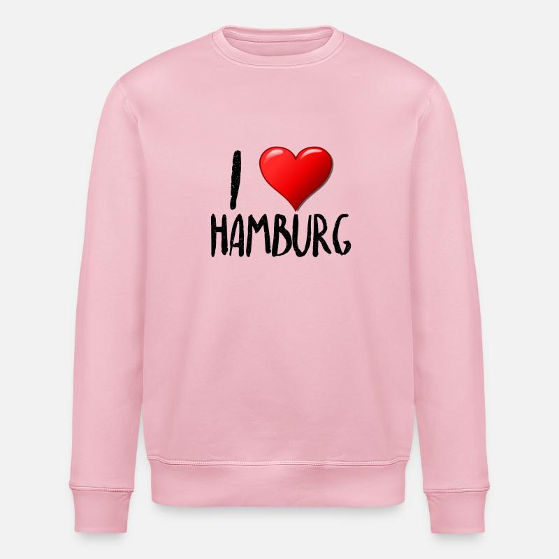 J'aime Hambourg - Sweat bio ROLLER Stanley/Stella Unisexe - rose pâle