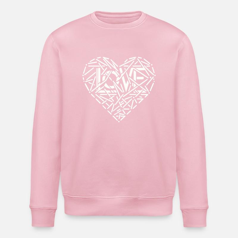 Le cœur avec l’amour - Sweat bio ROLLER Stanley/Stella Unisexe - rose pâle