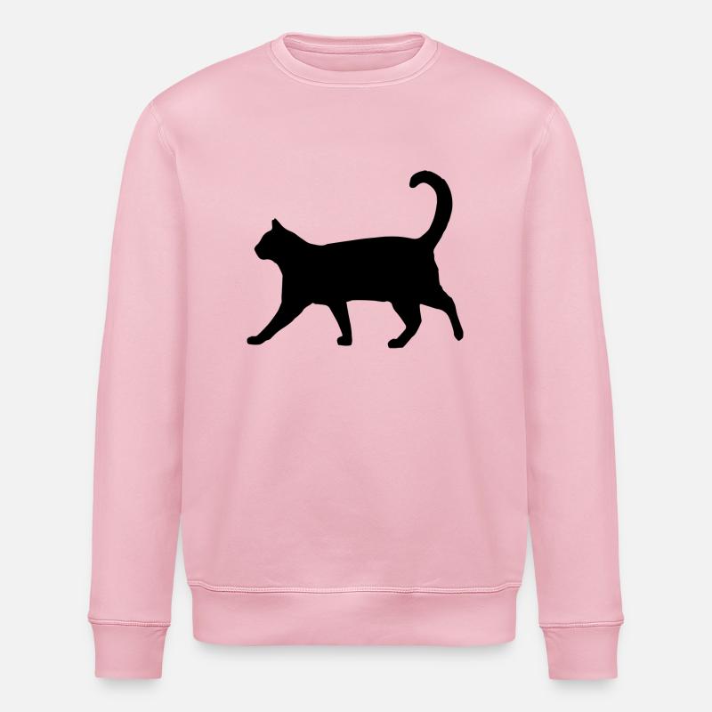 Katze Silhouette klassisch - Stanley/Stella Unisex Bio-Sweatshirt ROLLER - Hellrosa