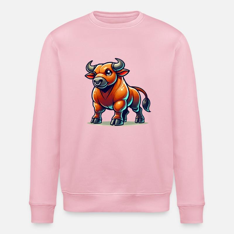Taurus Comic - Stanley/Stella ROLLER Unisex Organic Sweatshirt - cotton pink