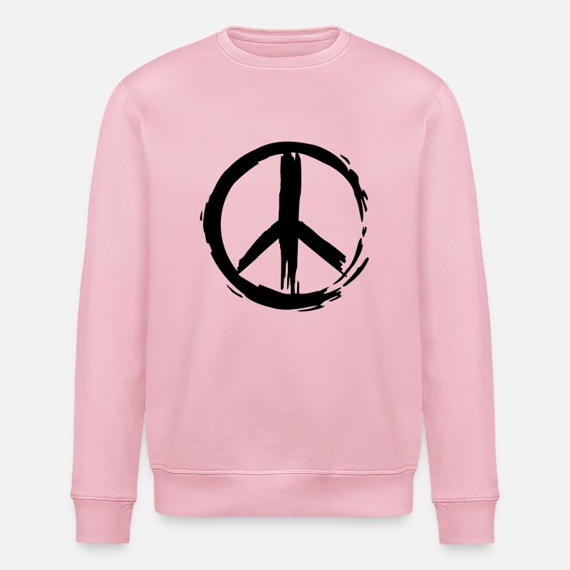 Painted Peace Symbol (Vektor) - Stanley/Stella Unisex Bio-Sweatshirt ROLLER - Hellrosa