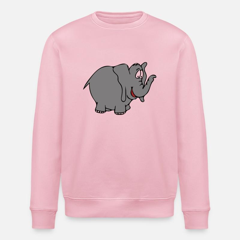 Elefant,Tier,Comic,Kinder - Stanley/Stella Unisex Bio-Sweatshirt ROLLER - Hellrosa