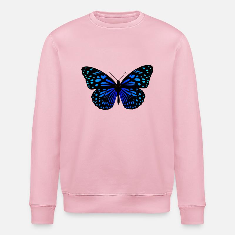Idée cadeau Papillon Bleu - Sweat bio ROLLER Stanley/Stella Unisexe - rose pâle