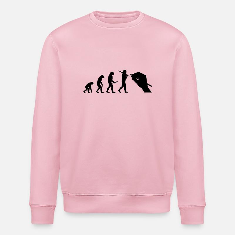 Evolution development progress human artist - Stanley/Stella ROLLER Unisex Organic Sweatshirt - cotton pink