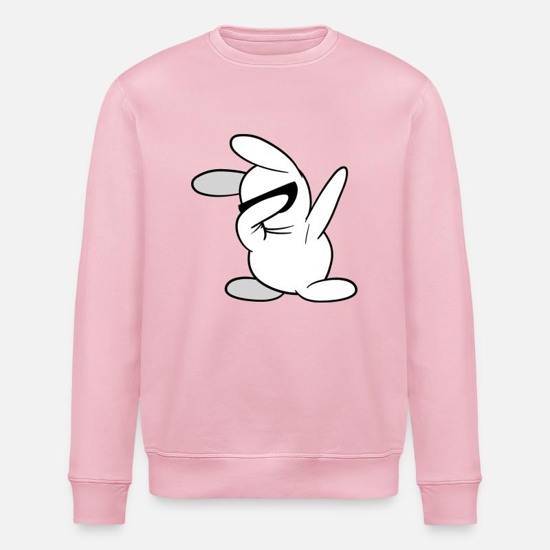 Dabbing Dab rabbit bunny - Stanley/Stella ROLLER Unisex Organic Sweatshirt - cotton pink