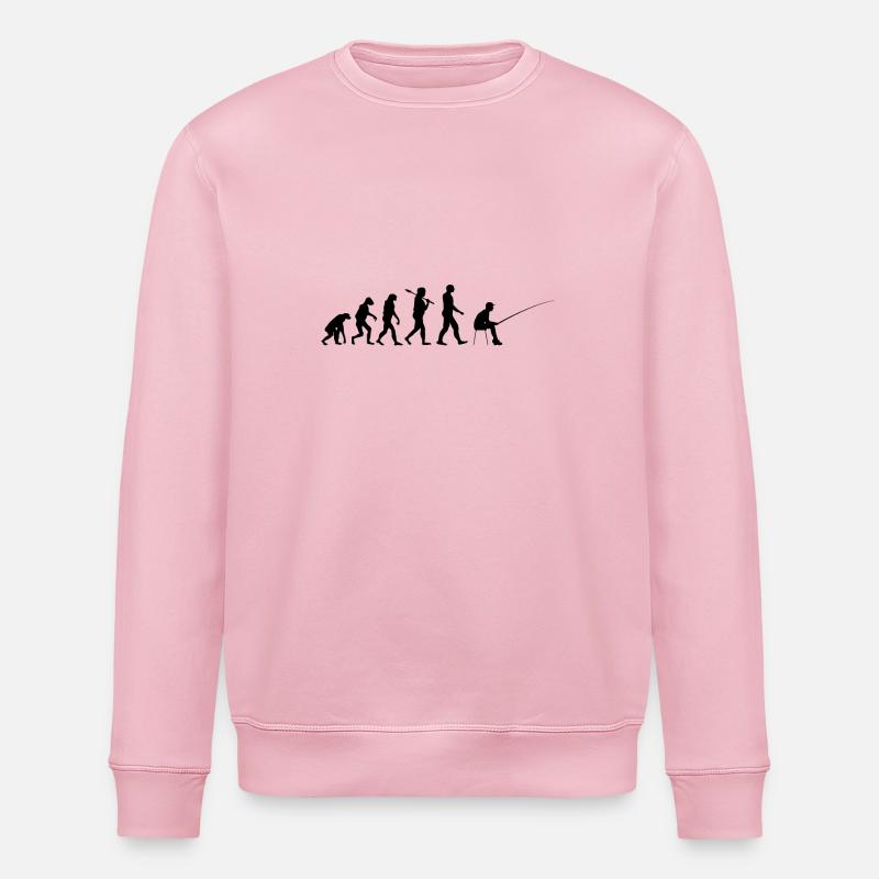 Angler Evolution angeln Geschenk - Stanley/Stella Unisex Bio-Sweatshirt ROLLER - Hellrosa