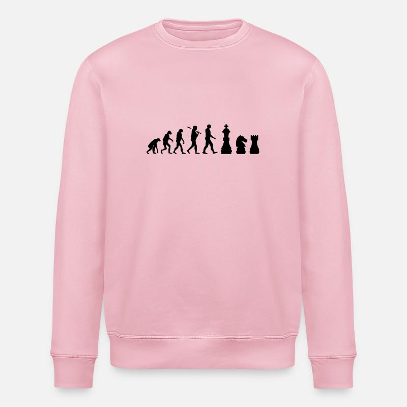 Chess pieces Evolution chess gift - Stanley/Stella ROLLER Unisex Organic Sweatshirt - cotton pink