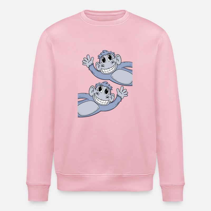 Singes singes - Sweat bio ROLLER Stanley/Stella Unisexe - rose pâle