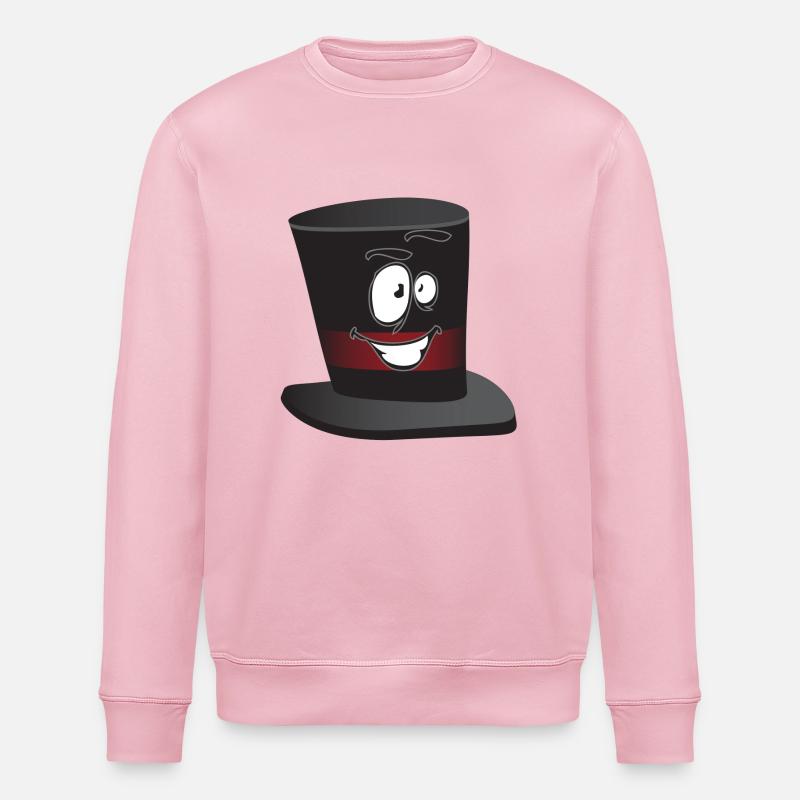 Top Hat Smiley - Stanley/Stella ROLLER Unisex Organic Sweatshirt - cotton pink