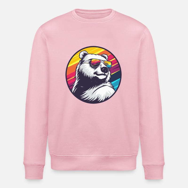 Polar Bear Cool Summer - Stanley/Stella ROLLER Unisex Organic Sweatshirt - cotton pink