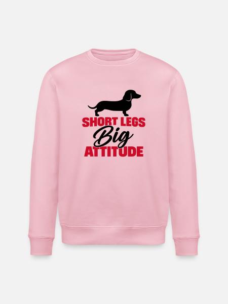 Dackel : kurze Beine, große Haltung - Stanley/Stella Unisex Bio-Sweatshirt ROLLER - Hellrosa
