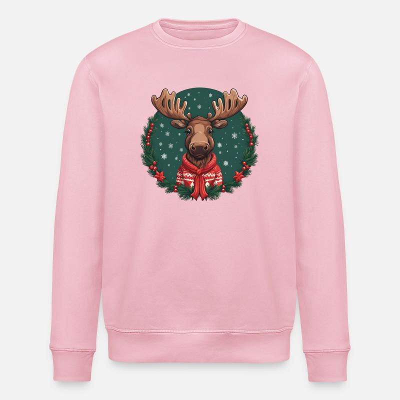 Weihnachtselch - Stanley/Stella Unisex Bio-Sweatshirt ROLLER - Hellrosa