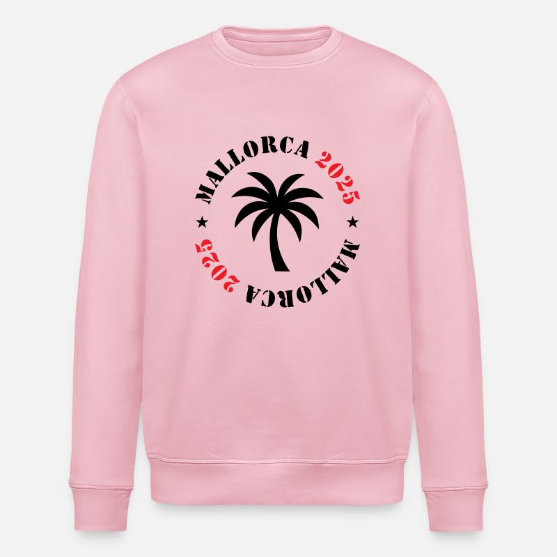 Majorque 2025 Palmier - Sweat bio ROLLER Stanley/Stella Unisexe - rose pâle
