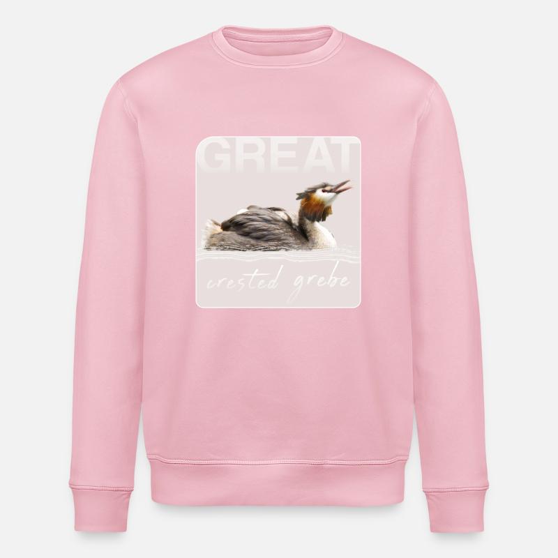 Great crested grebe - Stanley/Stella ROLLER Unisex Organic Sweatshirt - cotton pink