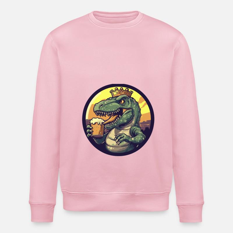 Dinosaurier T-Rex Bier - Stanley/Stella Unisex Bio-Sweatshirt ROLLER - Hellrosa