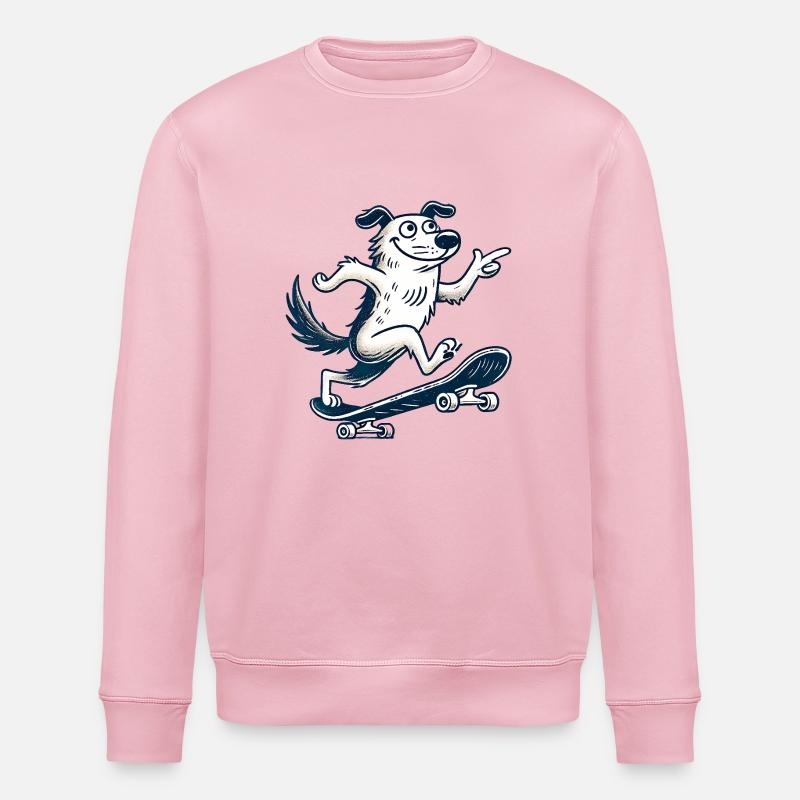 Hunde-Schlittschuh - Stanley/Stella Unisex Bio-Sweatshirt ROLLER - Hellrosa