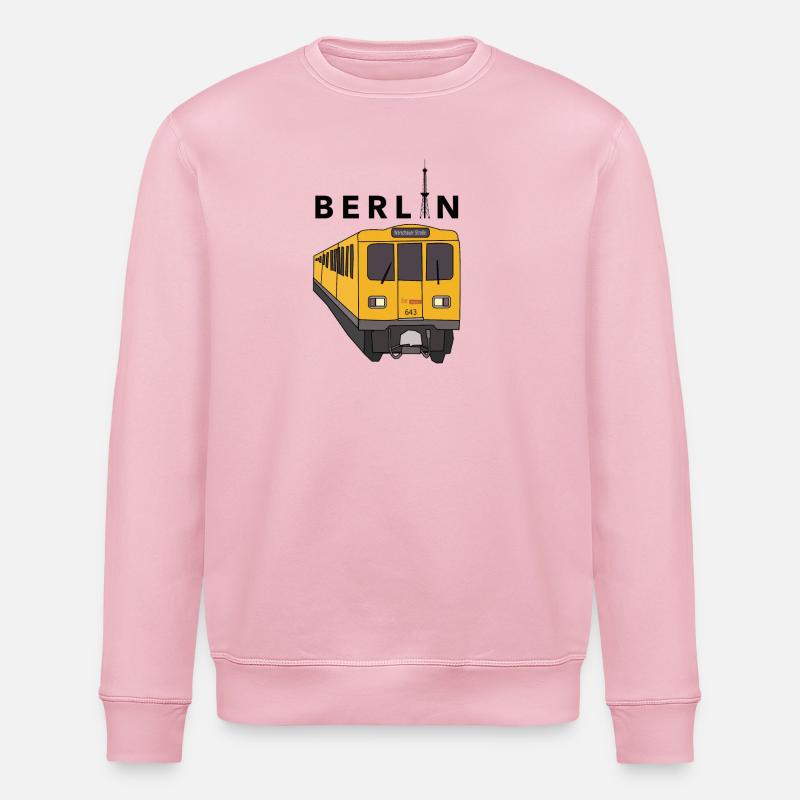 Métro de Berlin - Sweat bio ROLLER Stanley/Stella Unisexe - rose pâle