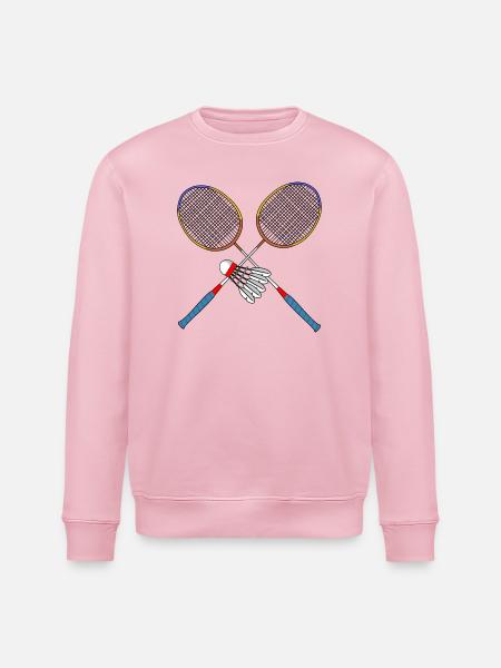 Badmintonschläger und Shuttle - Stanley/Stella Unisex Bio-Sweatshirt ROLLER - Hellrosa