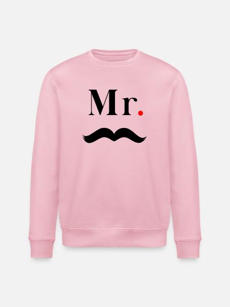 Herr Schwarzer Schnurrbart - Stanley/Stella Unisex Bio-Sweatshirt ROLLER - Hellrosa
