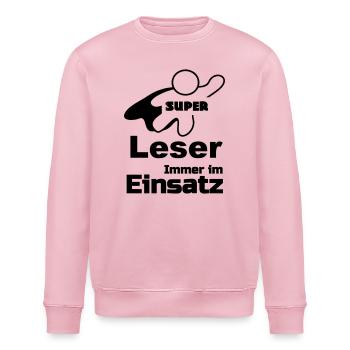 Super Leser Geschenk - Stanley/Stella Unisex Bio-Sweatshirt ROLLER - Hellrosa - Vorne - Nik (191cm)