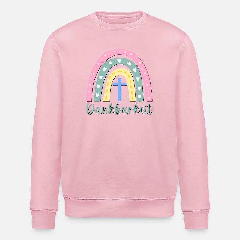 CHRISTLICHER GLAUBE - DANKBARKEIT KREUZ - Stanley/Stella Unisex Bio-Sweatshirt ROLLER - Hellrosa