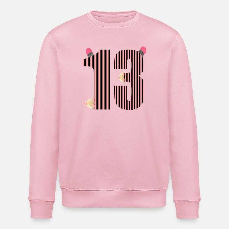 ÉCOLIER TREIZE - NUMÉRO 13 - Sweat bio ROLLER Stanley/Stella Unisexe - rose pâle