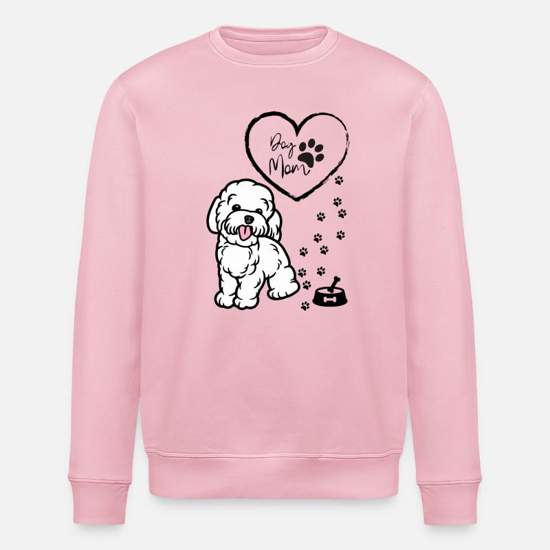 Süßer Hundemama Pullover, Welpenpullover für Frauen - Stanley/Stella Unisex Bio-Sweatshirt ROLLER - Hellrosa