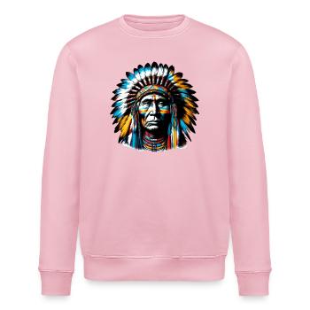 Amerikanisch, Indianer, Amerikaner - Stanley/Stella Unisex Bio-Sweatshirt ROLLER - Hellrosa - Vorne - Nik (191cm)