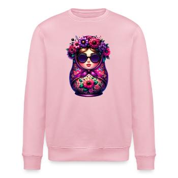Russian Girl Matroschka Moskau mit Sonnenbrille - Stanley/Stella Unisex Bio-Sweatshirt ROLLER - Hellrosa - Vorne - Nik (191cm)
