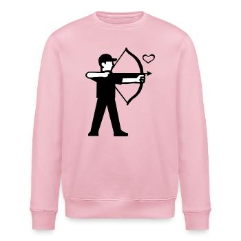 Minimalistisches Bogenschützen Design - Stanley/Stella Unisex Bio-Sweatshirt ROLLER - Hellrosa - Vorne - Nik (191cm)