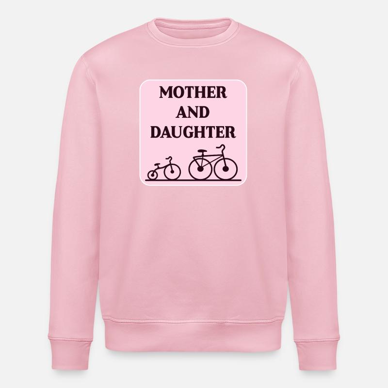 Lien mère-fille à vélo - Sweat bio ROLLER Stanley/Stella Unisexe - rose pâle