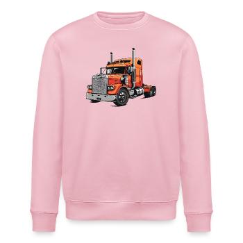 Sattelschlepper Flammenrot Illustration - Stanley/Stella Unisex Bio-Sweatshirt ROLLER - Hellrosa - Vorne - Nik (191cm)